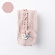 Cozy Ribbed Cotton Tights for Baby Girls - Stylish Warmth in Every Color