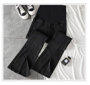 Black/Blue Denim Maternity Bootcut Pants