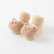 Cute Cartoon Bear Baby Socks: Winter Anti-Slip Cotton