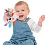 Juguete sensorial para la dentición del bebé Montessori: Linda forma de botella con sonajeros