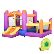 Castillo hinchable Outsunny con tobogán, piscina y casa inflable con soplador multicolor