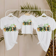 Conjunto de camisetas a juego de familia salvaje