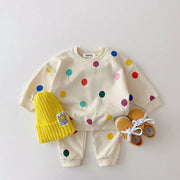 Spring Kids Hooded Cotton Sweater Pants Set - Long-sleeved Clothing Outfit
