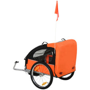 2-in-1 Foldable Bike Trailer for Kids & Pets - Dual Seating, Weather Canopy, High Vis Flag (88 lbs Max)