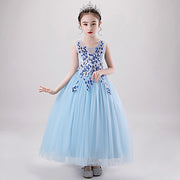 Backless Embroidered Flowers and Butterfly Short Dress