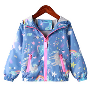 Blue Rainbow Unicorn Windbreaker Hoodie Jacket