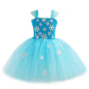 Crochet Top Snow Flakes Ice Princess Costume Tutu Dress Set