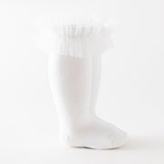 Puffy Mesh Lace Flower Kids Sock