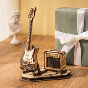 3D Wooden Puzzle | Electric Guitar Model | Gift for Kids Adults
