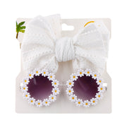 Trendy Sunglasses and Cute Bow Headwear Set for Kids