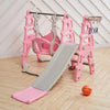 3-in-1 Children Kids Toddler Swing and Slide Set with Basketball Hoop, Indoor Climbing Frame Playground, and Secure PE Structure (Ages 3-6)