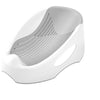 Soporte de baño para recién nacidos de malla suave ergonómico, asiento elevador de baño para bebés antideslizante para mayor seguridad y comodidad (0-12 meses), compatible con bañeras y palanganas