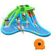 Tobogán acuático gigante inflable de 7 en 1 con castillo hinchable y soplador de aire de 780W – Tema de cocodrilo para niños de 3-10 años