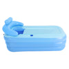 Baño de spa hinchable portátil para adultos y niños, piscina plegable de PVC con respaldo ergonómico, cubierta aislante con cremallera y fondo con burbujas (63x33x25 pulgadas)