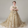 Vintage See Through Sleeve Sequin Gown