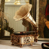 3D Wooden Puzzle | DIY Hand Crank Classic Gramophone | Gift for Children
