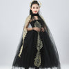 Black Lace Dress With Gauze Shawl