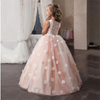 Flower Pattern Sleeveless Ball Gown